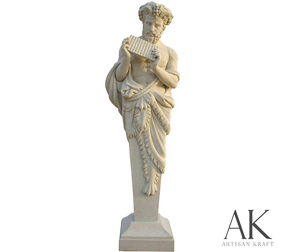 Greek Musician Marble Statue