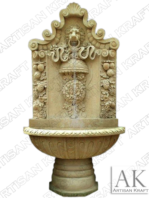 Lion Marble Wall Fountain