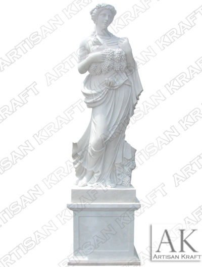 Woman Holding Grapes Statue
