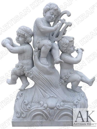 Angel Cherubim Playing Instruments Statue