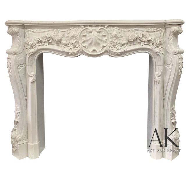 Victoria White Marble Fireplace Stock