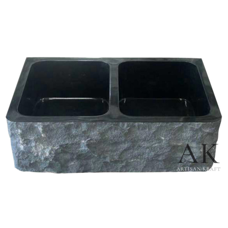 Black Marble Natural Farmhouse Sink