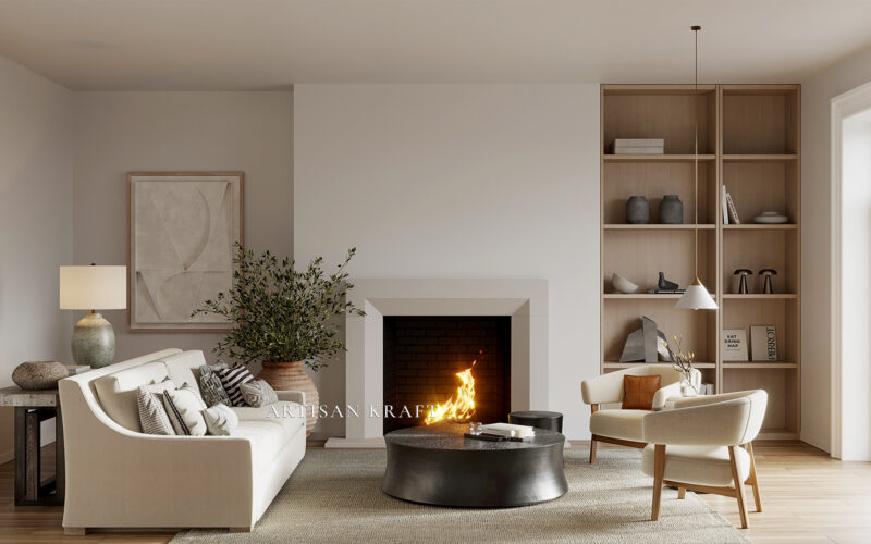 Beveled Cast Stone Mantel