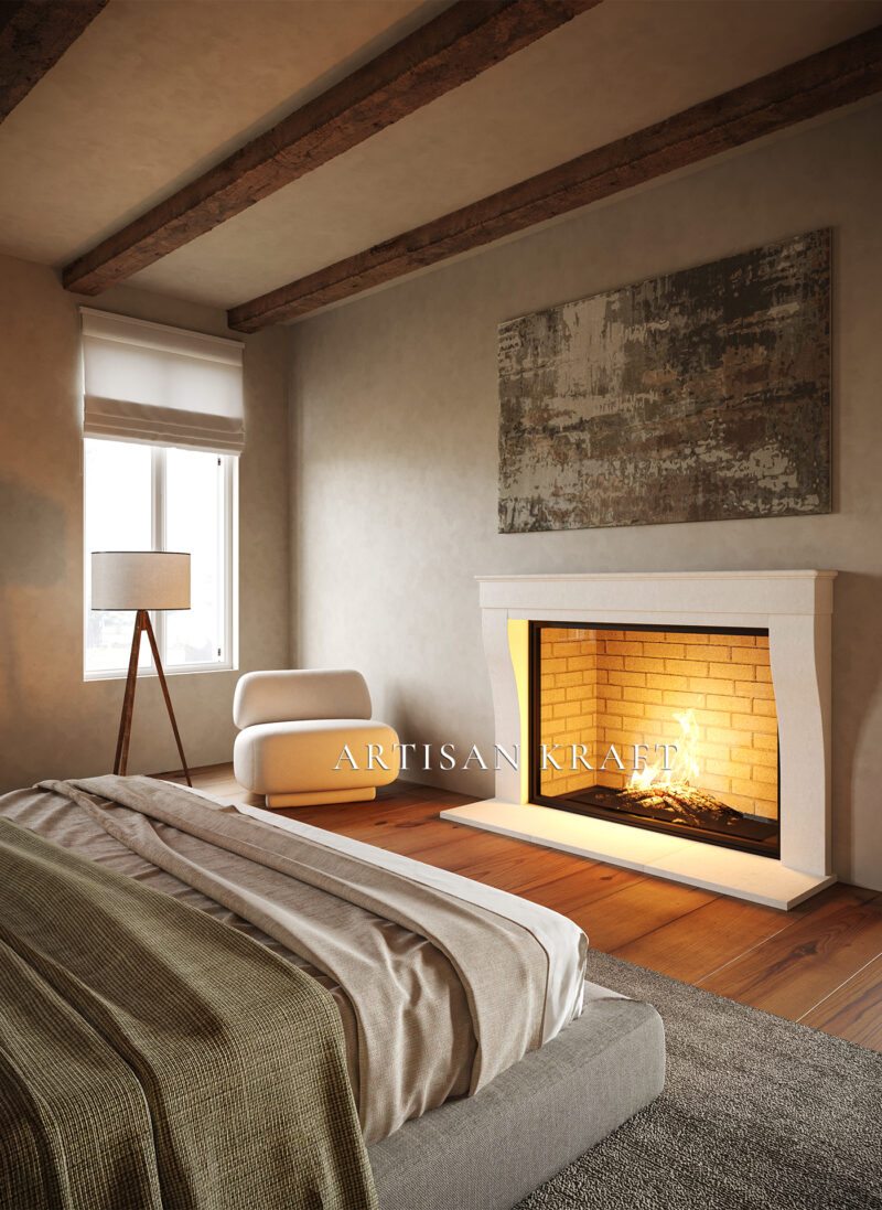 Petite French Cast Stone Mantel