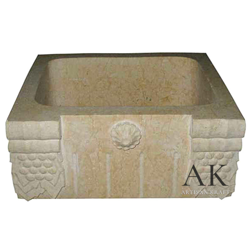 Ornate Beige Marble Farmsink