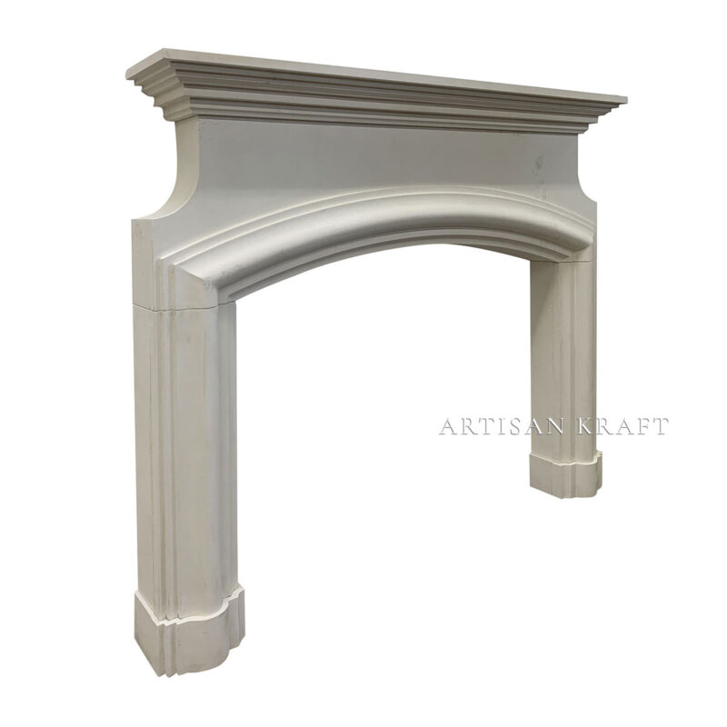 Marseille Limestone Fireplace Stock