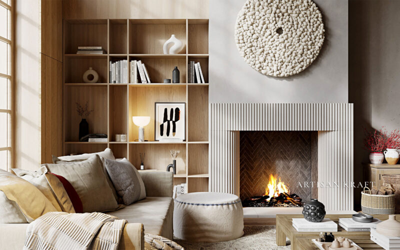 Reeded Cast Stone Mantel