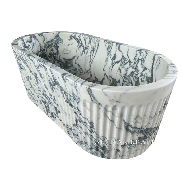 Fluted Stone Bathtub