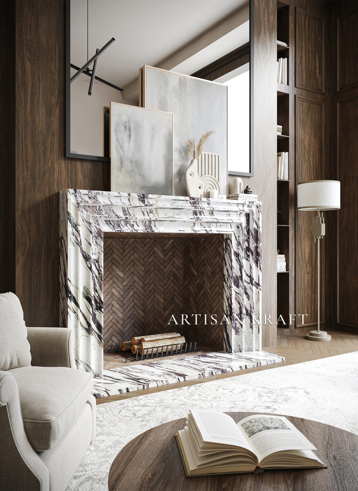 Monaco Fireplace Mantel - Artisan Kraft