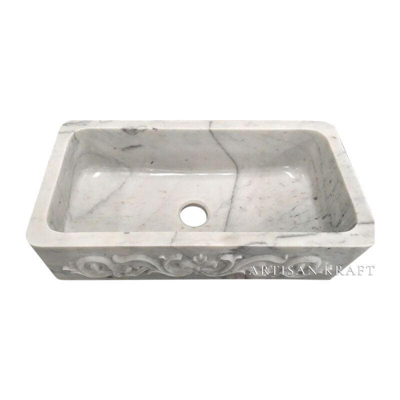 Carrara Marble Decorative Farmhouse Sink